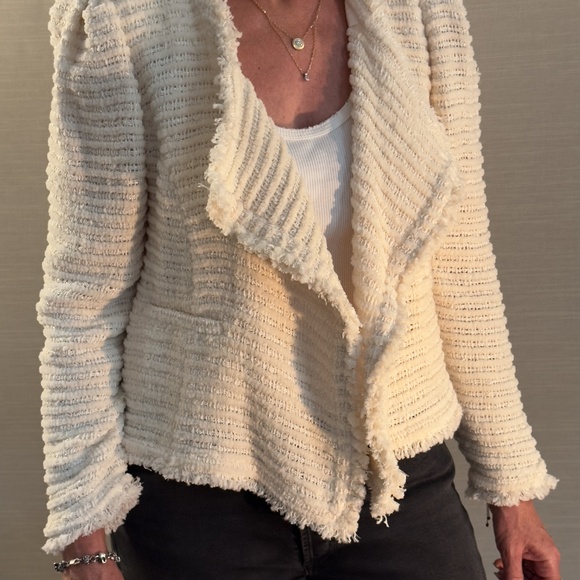 IRO Siana Open Front Jacket in Ecru Size 40 - Picture 2 of 3